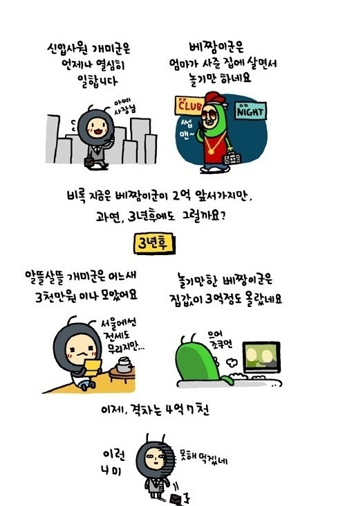 개미와 베짱이 이미지