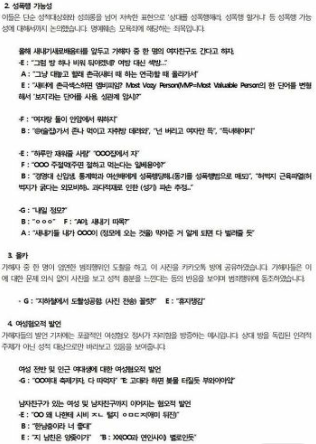 고려대 성희롱 가해자들이 단톡에서 나눈 내용 중 일부.txt | 인스티즈