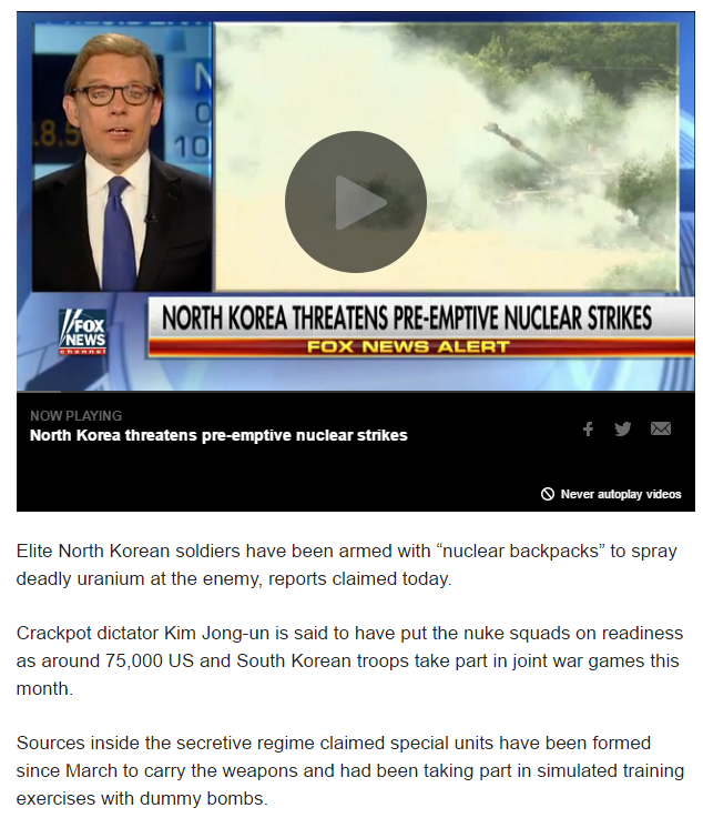 [美언론] 북한은 핵배낭으로 남한에서 우라늄 살포하는 훈련하는 중 | 인스티즈