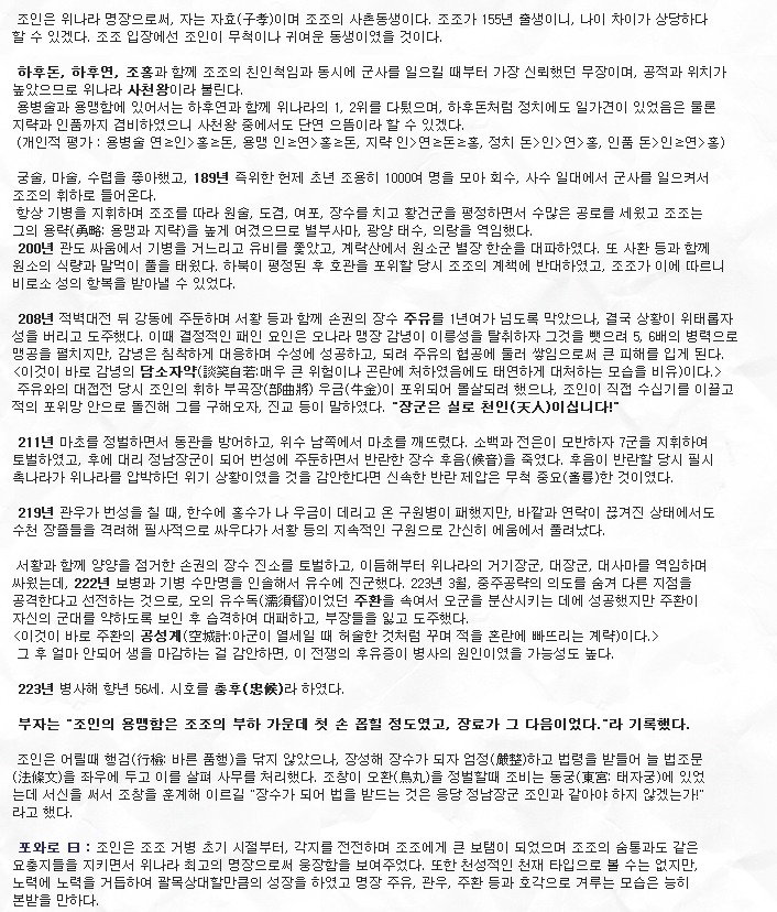 삼국지 인물 6. 조인(자효)은 누구인가? | 인스티즈
