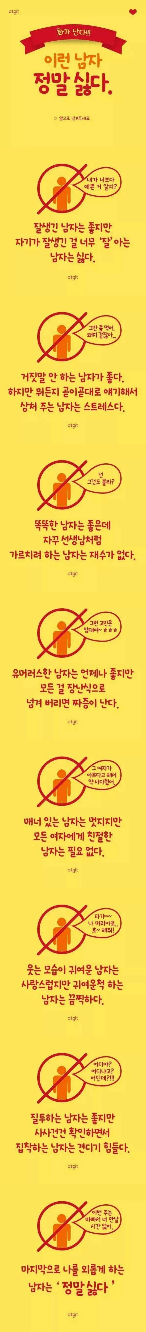 여자가 정말 싫어하는 남자 스타일 | 인스티즈