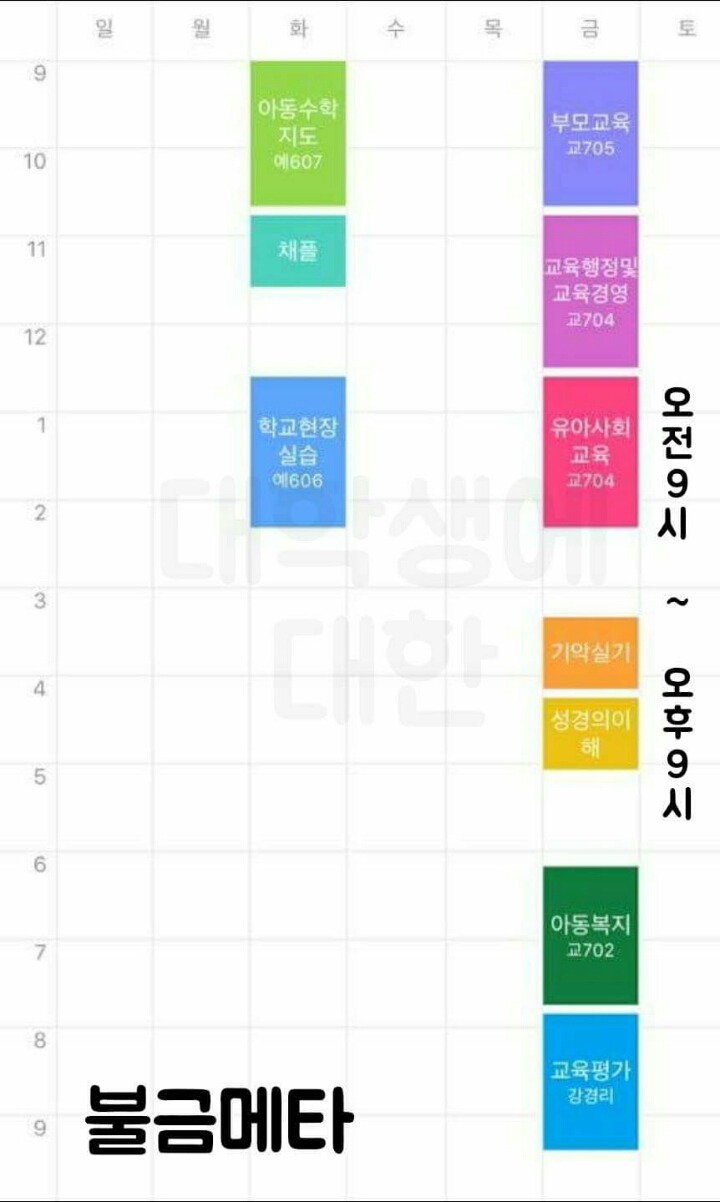 대학생 시간표 최신작 | 인스티즈
