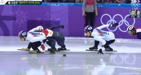 황대헌 넘어지는 장면.gif | 인스티즈