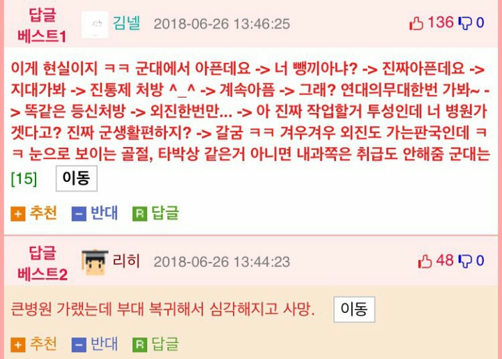 군대에서 아프면 일어나는 일 | 인스티즈