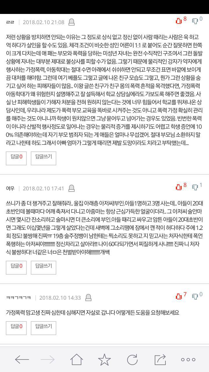 친구가 부모님한테 맞고 지내는 것 같아 어떡하지? | 인스티즈