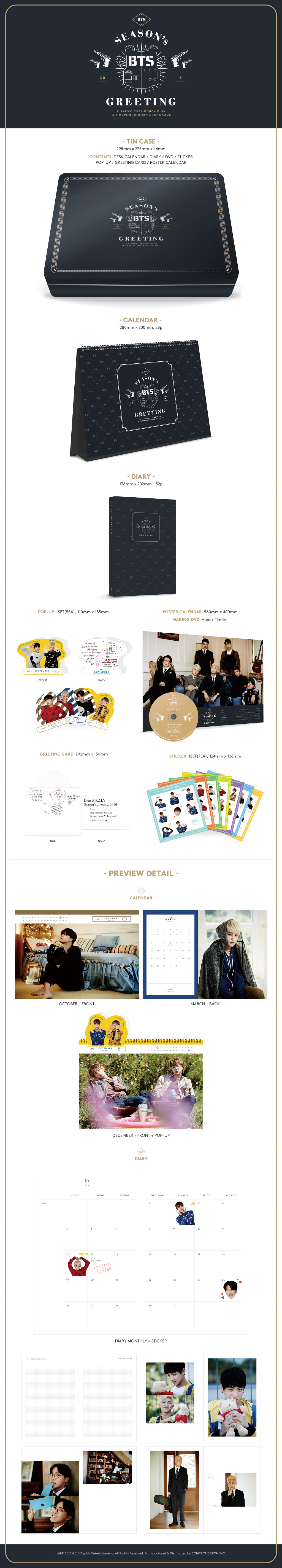 INFO] BTS 2016 SEASON'S GREETING |